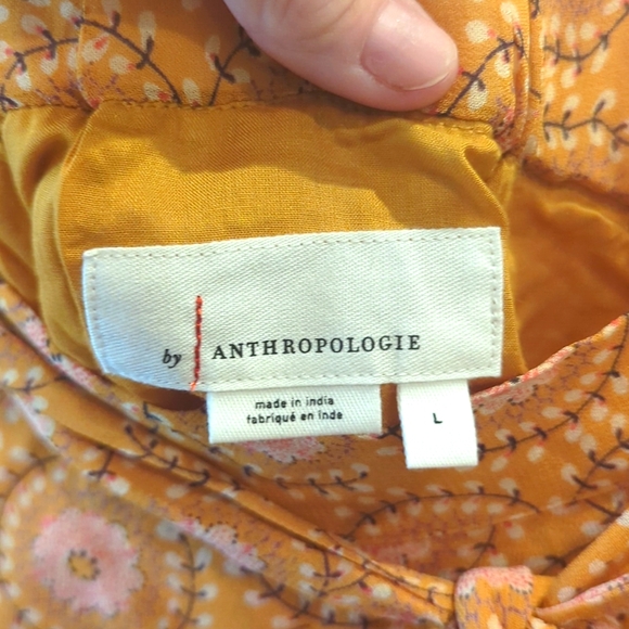 Anthropologie Yellow Floral Skirt with Attached Side or Front Tie - Picture 3 of 7